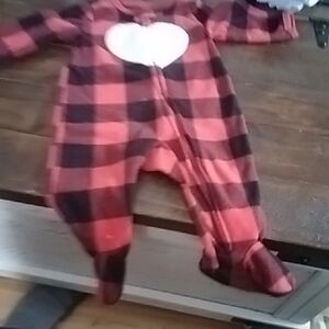 Carter's Red and Black Checkered Footie